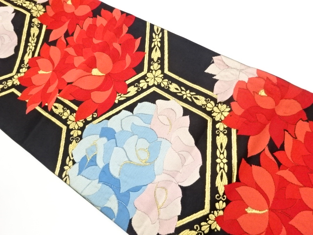 JAPANESE FUKURO OBI / WOVEN ROSE